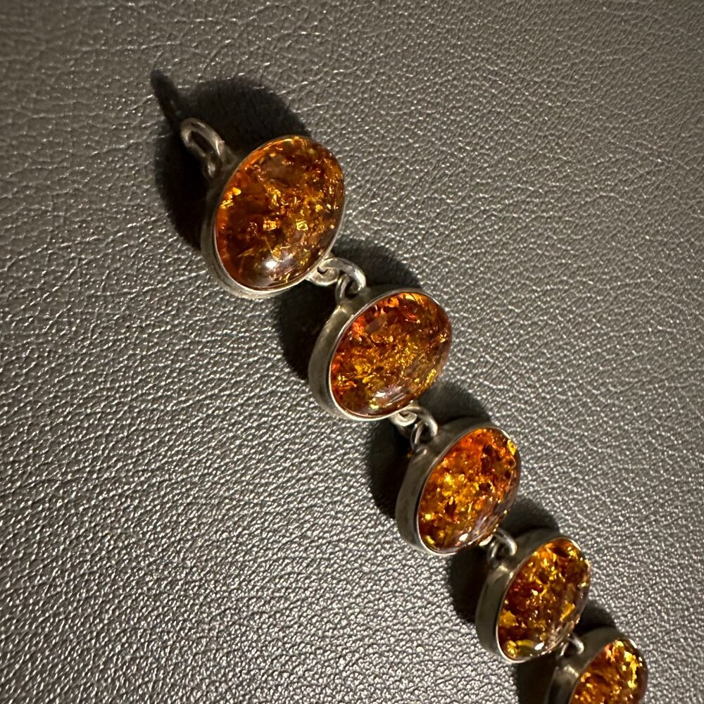 Bundle of Two Bracelets - Brighton Agate Beaded and Silver Baltic Amber - Picture 4 of 9